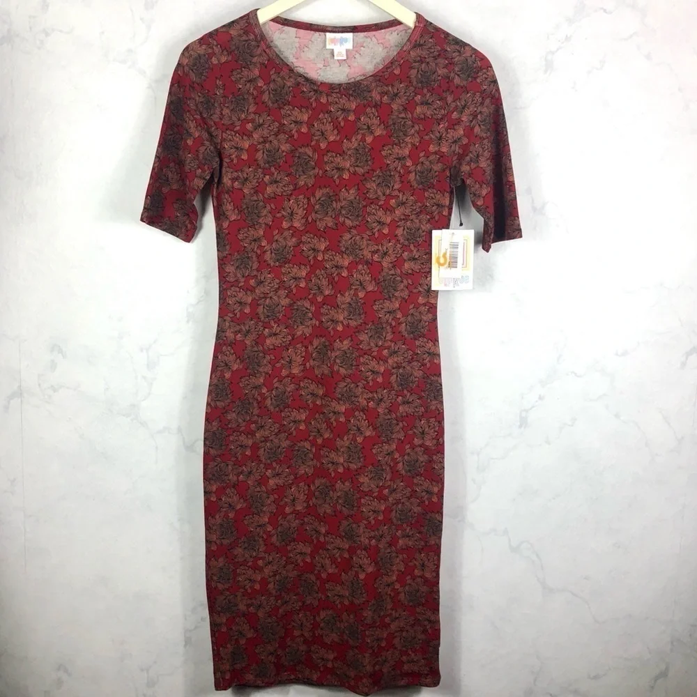 [LuLaRoe] Floral Maroon Dress